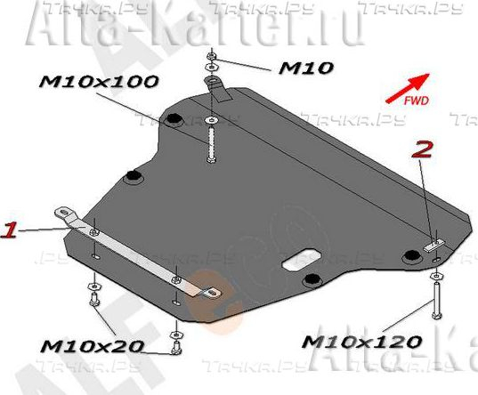 Купить запчасть ALFECO - ALF1011AL Защита алюминиевая для картера и КПП Hyundai Sonata V 2002-2010