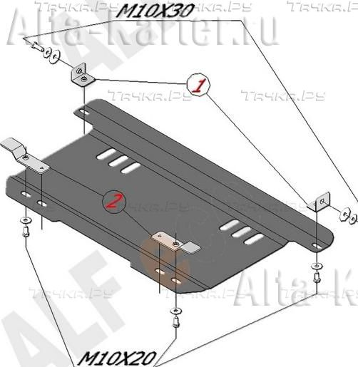 Купить запчасть ALFECO - ALF0310AL Защита алюминиевая для картера и КПП Chevrolet Spark I 2005-2009