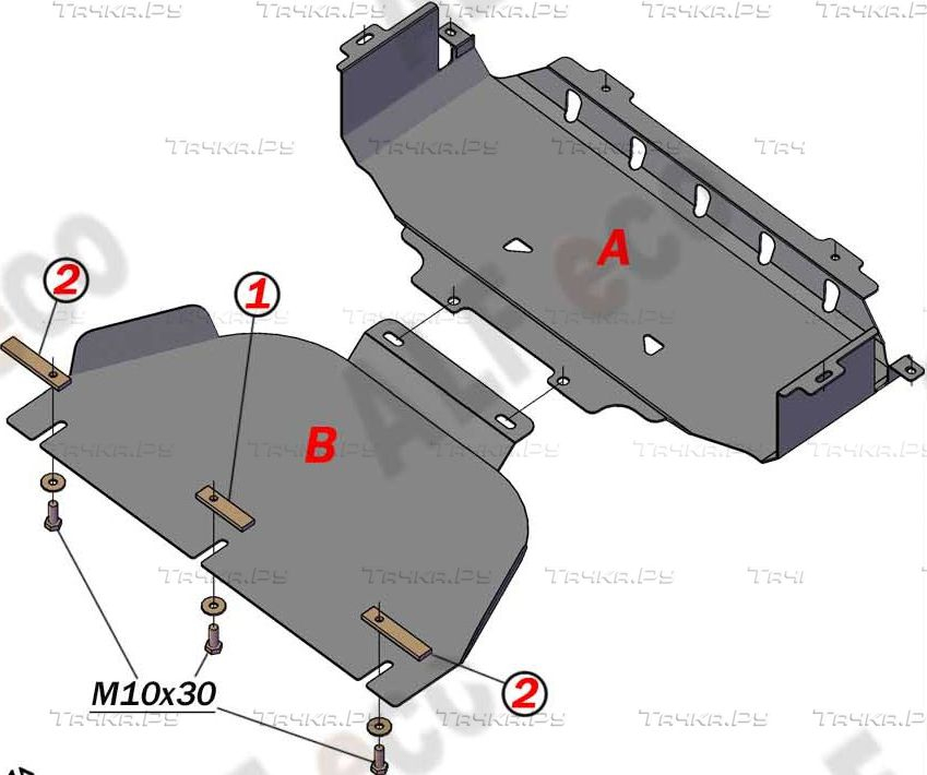 Купить запчасть ALFECO - ALF1106AL Защита алюминиевая для картера и радиатора (2 части) Kia Sorento I рестайлинг 2006-2011