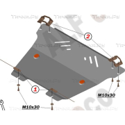 Купить ALFECO - ALF1813AL Защита алюминиевая для картера и КПП Renault Grand Scenic III 2009-2016