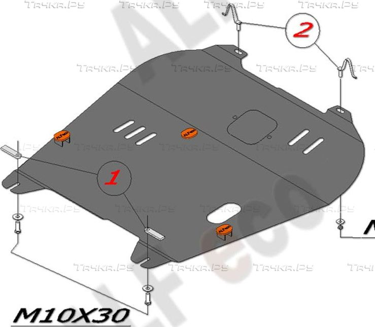 Купить запчасть ALFECO - ALF1403AL Защита алюминиевая для картера и КПП Mitsubishi Outlander XL 2006-2012