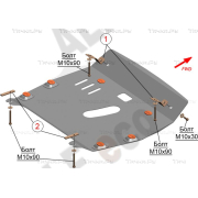 Купить ALFECO - ALF2428AL Защита алюминиевая для картера и КПП Toyota Highlander I 2003-2007
