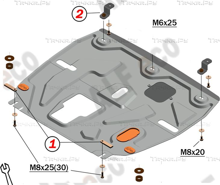 Купить запчасть ALFECO - ALF1056AL4 Защита алюминиевая для картера и КПП Hyundai Tucson IV 2021-2023