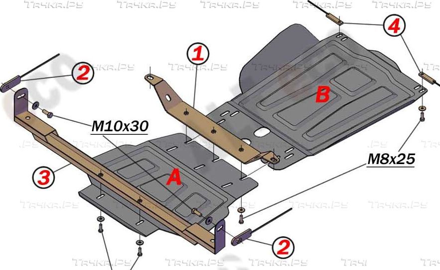 Купить запчасть ALFECO - ALF1409AL Защита алюминиевая для КПП и РК (2 части) Mitsubishi L200 IV 2006-2015