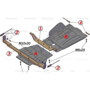 Купить ALFECO - ALF1409AL Защита алюминиевая для КПП и РК (2 части) Mitsubishi L200 IV 2006-2015