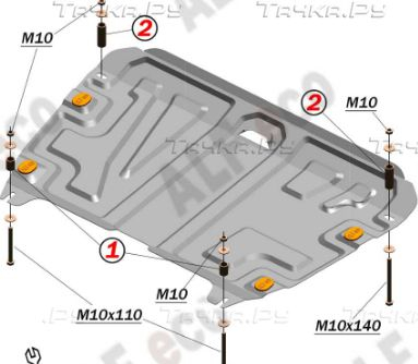 Купить запчасть ALFECO - ALF1214AL4 Защита алюминиевая для картера и КПП Lexus RX IV 200t 2015-2022