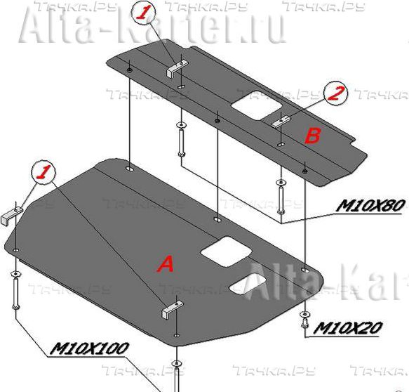 Купить запчасть ALFECO - ALF1103AL Защита алюминиевая для картера и КПП Kia Cerato I 2004-2009