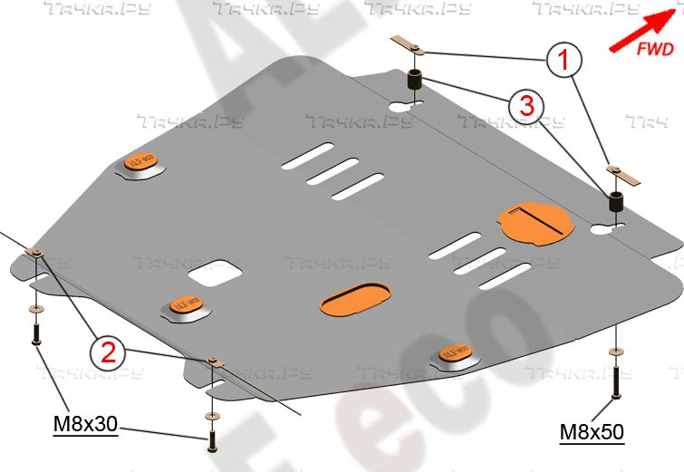 Купить запчасть ALFECO - ALF1816AL Защита алюминиевая для картера и КПП Renault Megane III 2008-2016