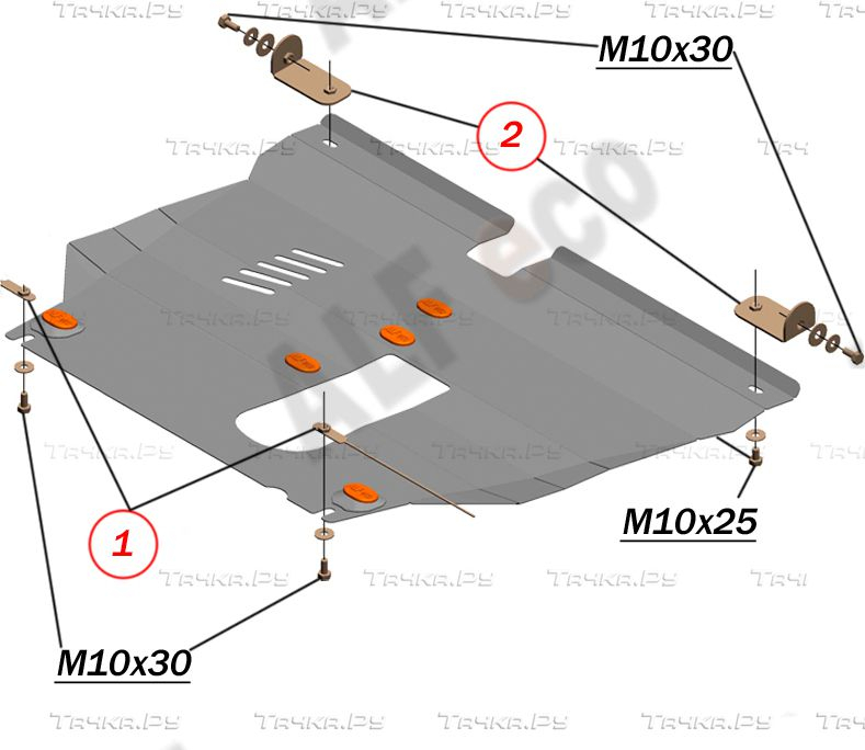 Купить запчасть ALFECO - ALF24152AL Защита алюминиевая для картера и КПП Toyota Caldina III T240 2WD 2002-2007