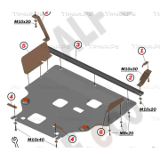 Купить ALFECO - ALF0738AL4 Защита алюминиевая для картера и КПП Ford Transit 4WD, FWD 2014-2023