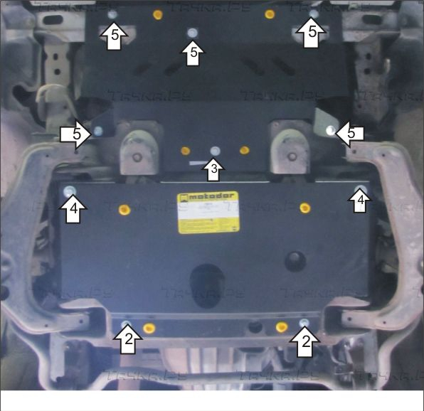 Купить запчасть MOTODOR - 12515 Защита для радиатора, картера, переднего дифференциала Toyota Hiace H200 2004-2023