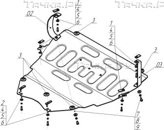 Купить запчасть MOTODOR - 71123 Защита усиленная для картера, КПП Mazda 3 2003-2009