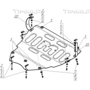 Купить MOTODOR - 71123 Защита усиленная для картера, КПП Mazda 5 2005-2010