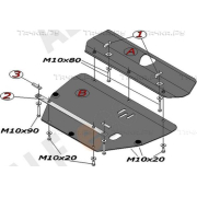 Купить ALFECO - ALF1003AL Защита алюминиевая для картера и КПП Hyundai Elantra III XD (Тагаз) 2000-2006