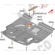 Купить ALFECO - ALF3505AL Защита алюминиевая для картера и КПП Lifan X60 2012-2023