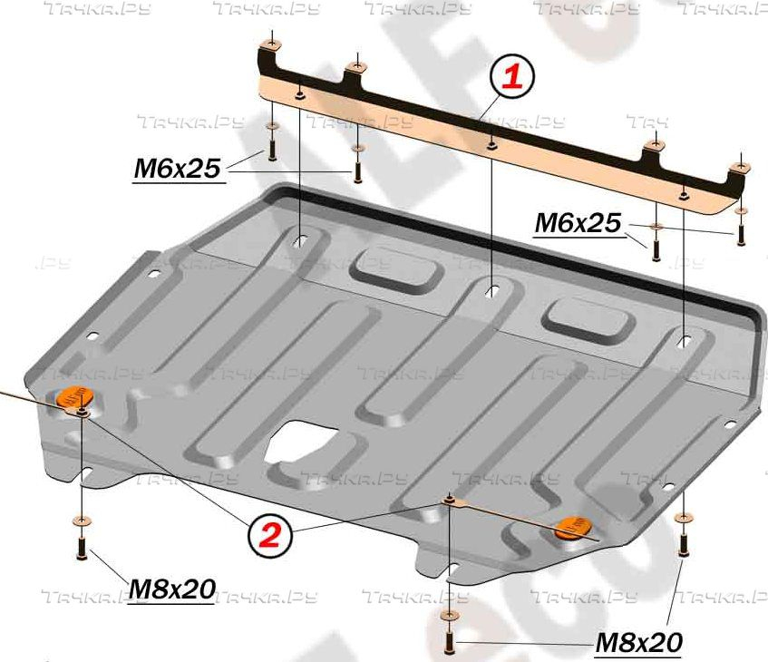 Купить запчасть ALFECO - ALF1016AL Защита алюминиевая для картера и КПП Hyundai i20 2008-2014