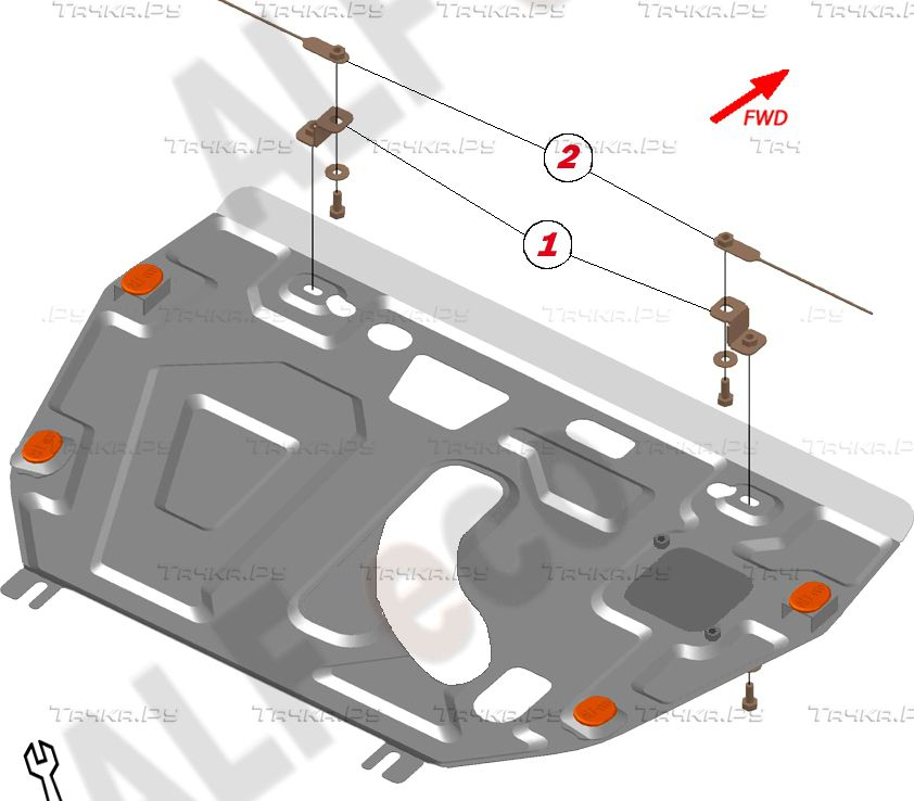 Купить запчасть ALFECO - ALF1212AL4 Защита алюминиевая для картера и КПП Lexus NX 200t 2014-2023