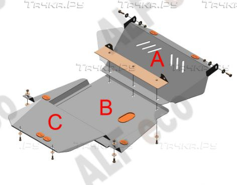 Купить запчасть ALFECO - ALF1555 Защита для картера и КПП Nissan Terrano II R20 1993-2006