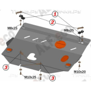 Купить ALFECO - ALF1556AL Защита алюминиевая для картера и КПП Nissan March K13 2010-2016