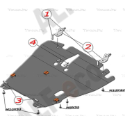 Купить ALFECO - ALF1401AL4 Защита алюминиевая для картера и КПП Mitsubishi Lancer 9 (вкл. Lancer Cedia) 2000-2007