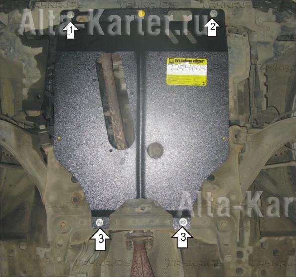 Купить запчасть MOTODOR - 61402 Защита для двигателя и КПП Nissan Micra K12 хэтчбек 2007-2010.Артикул 61402