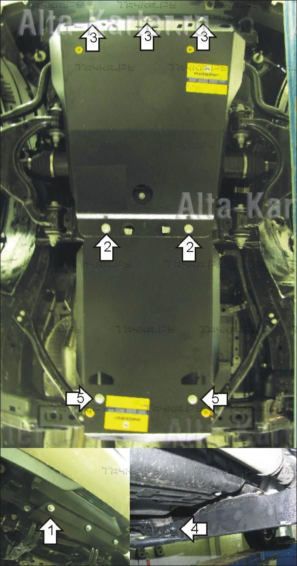 Купить запчасть MOTODOR - 12510 Защита для картера, КПП, переднего дифференциала Toyota Land Cruiser Prado 150 2009-2023