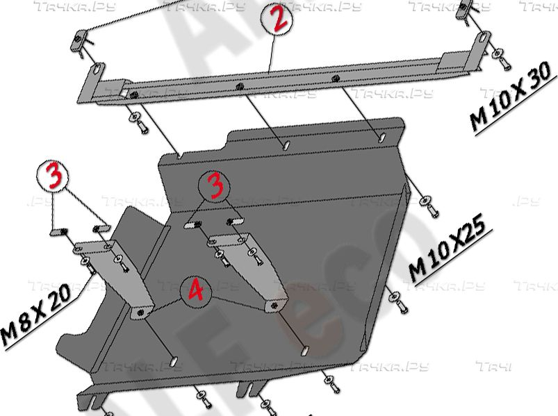 Купить запчасть ALFECO - ALF1711AL Защита алюминиевая для бензобака Peugeot Boxer 2006-2023