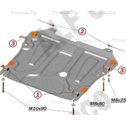 Купить ALFECO - ALF0312AL4 Защита алюминиевая для картера и КПП Opel Astra J 2010-2015