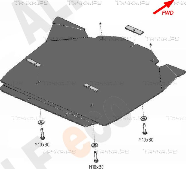 Купить запчасть ALFECO - ALF3303AL Защита алюминиевая для картера Chrysler 300C I 2005-2007
