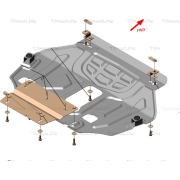 Купить ALFECO - ALF0814 Защита для картера и КПП Geely Atlas NL3 2017-2023