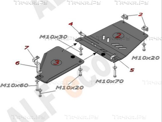 Купить запчасть ALFECO - ALF0703AL Защита алюминиевая для КПП и раздатки Ford Explorer IV U251 2005-2010