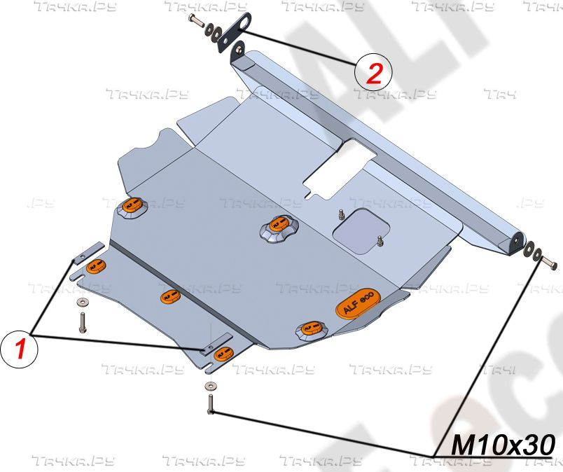 Купить запчасть ALFECO - ALF24118AL Защита алюминиевая для картера и КПП Toyota Corolla Runx E120 4WD 2000-2007