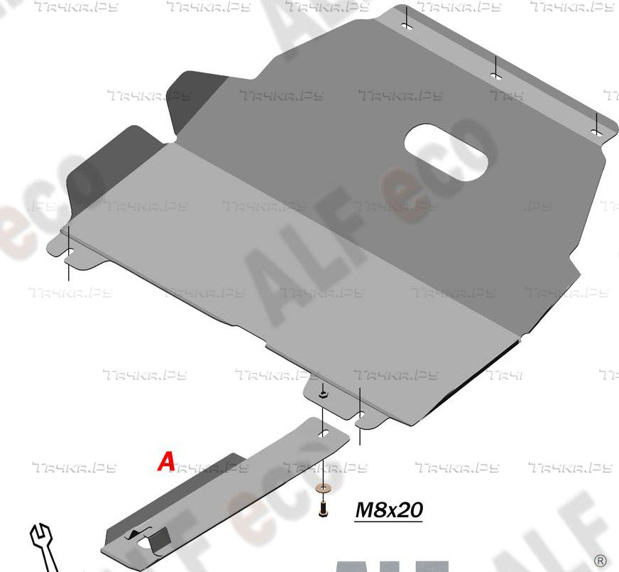 Купить запчасть ALFECO - ALF0803AL Защита алюминиевая для картера и КПП Geely CK 2005-2016