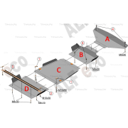 Купить ALFECO - ALF113722AL Защита алюминиевая для радиатора, картера, КПП и РК Kia Mohave I рестайлинг 2016-2020