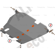 Купить ALFECO - ALF1022AL Защита алюминиевая для картера и КПП Huyndai Santamo 1998-2003