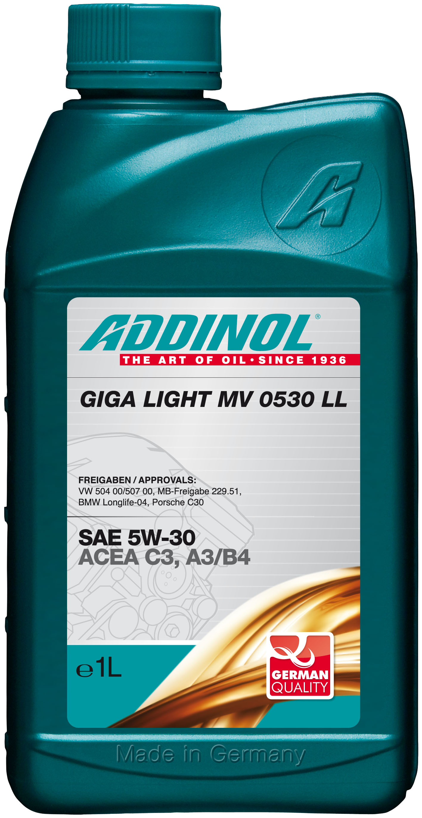Купить ADDINOL - 4014766072573 Giga Light (Motorenol) MV 0530 LL 5W-30, 1л